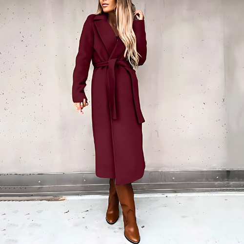 ModeGeist | langer Wickelmantel - stilvolle Winteroberbekleidung für Damen