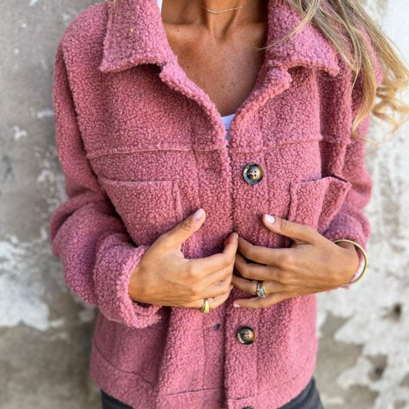 ModeGeist | Teddy-jacke mit Knöpfen Weich und Warm Perfekt für Herbst und Winter