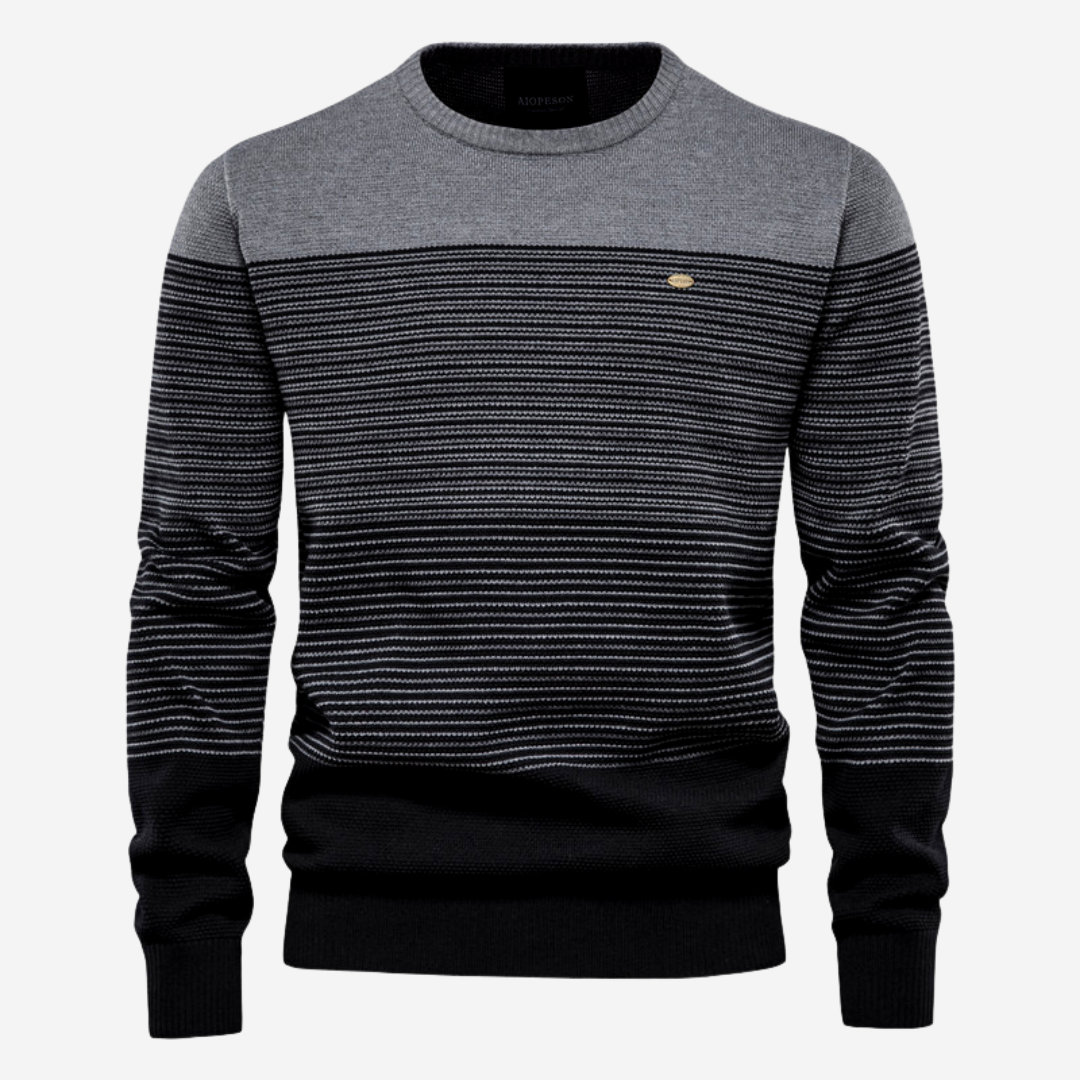 ModeGeist | Strickpullover mit Kontraststreifen Baumwollmischung Komfort und Stil