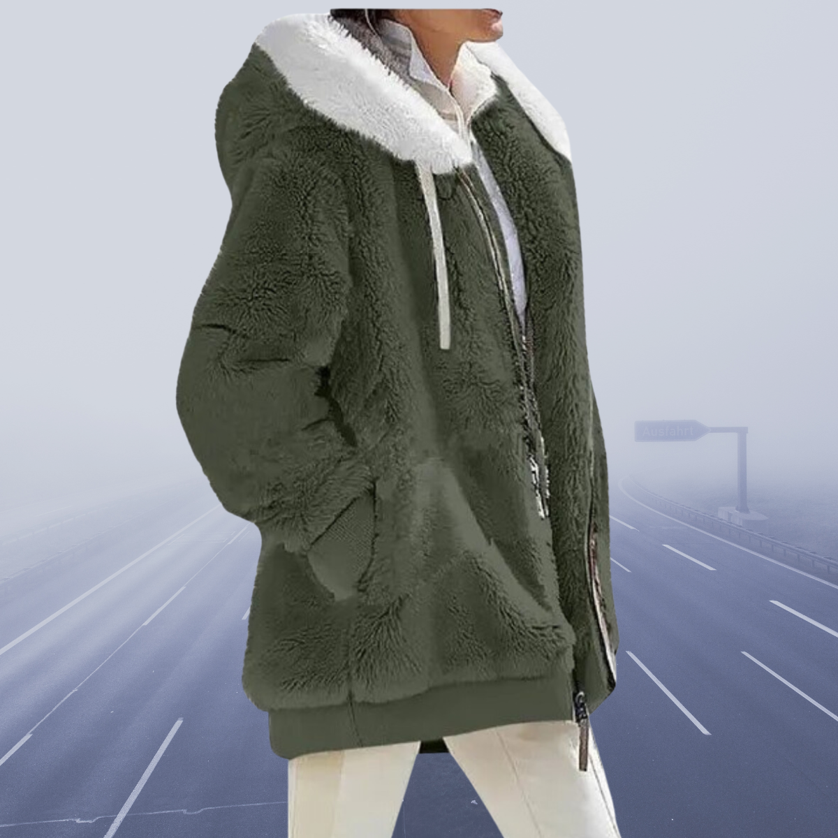 ModeGeist | Lässige Fleece-Weste mit Kapuze