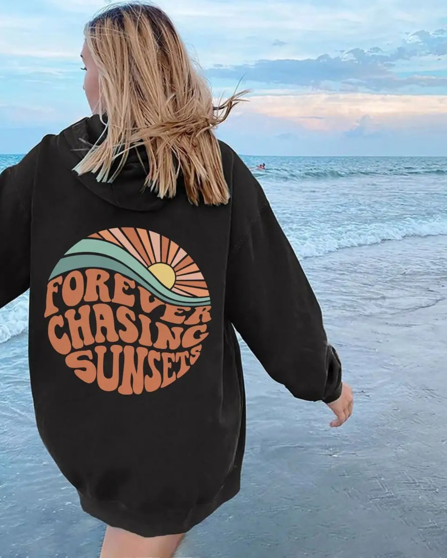 Fudus | Moderner Kapuzenpullover: Immer dem Sonnenuntergang entgegen