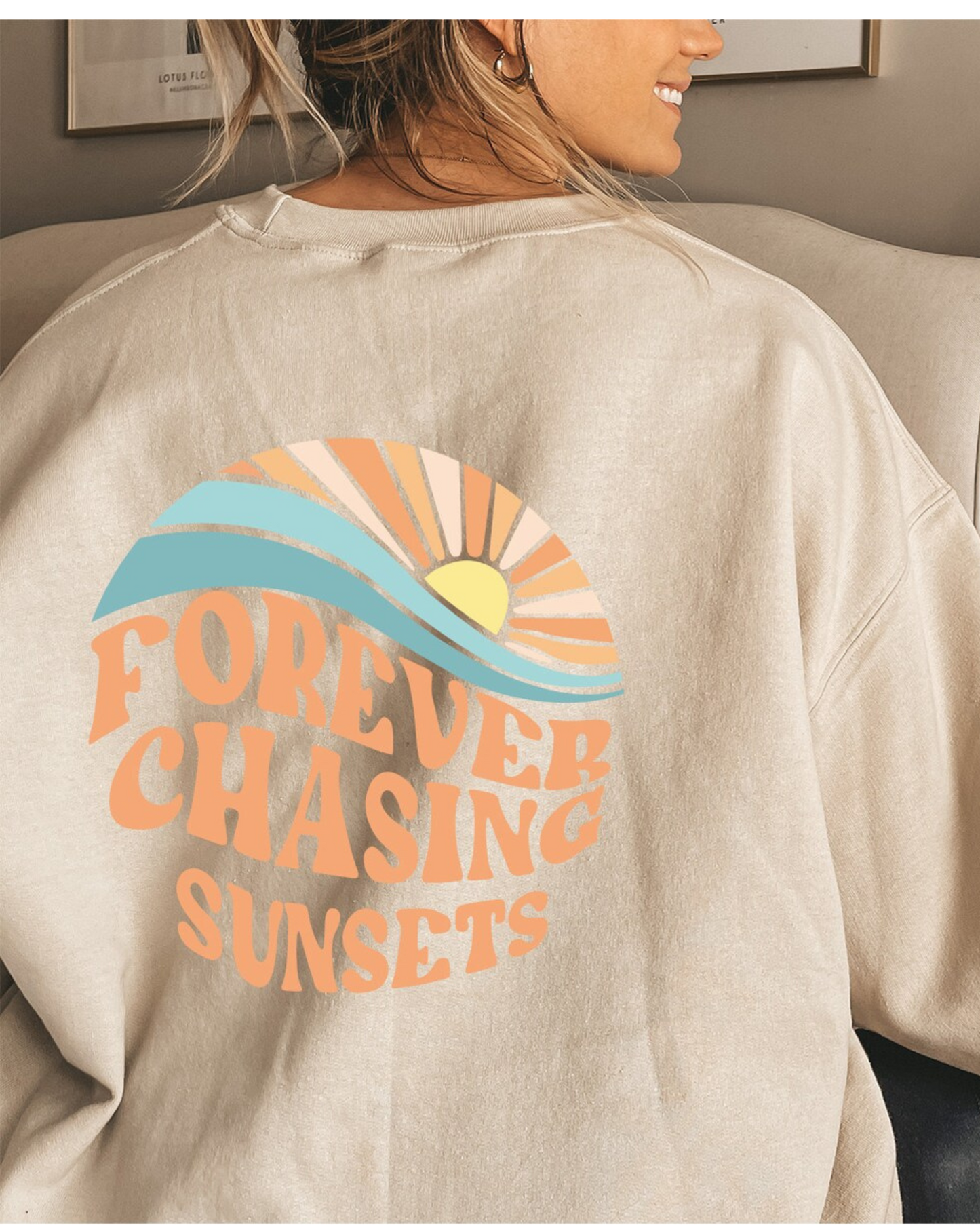 Fudus Crewneck:  Chasing Sunsets Forever