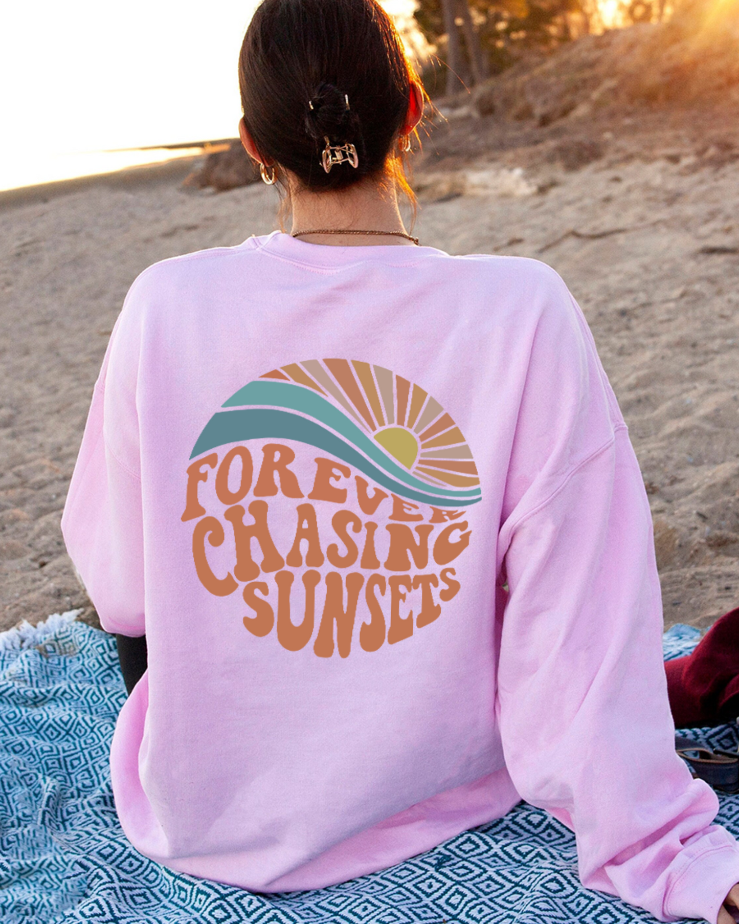 Fudus Crewneck:  Chasing Sunsets Forever