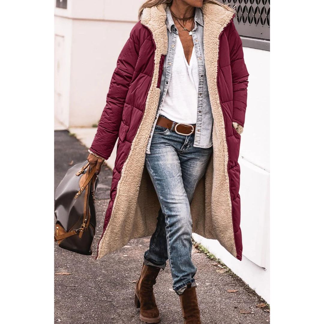 ModeGeist | Gloria Damen Winter Puffer Trenchcoat Lang
