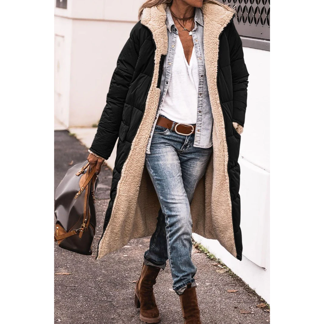 ModeGeist | Gloria Damen Winter Puffer Trenchcoat Lang