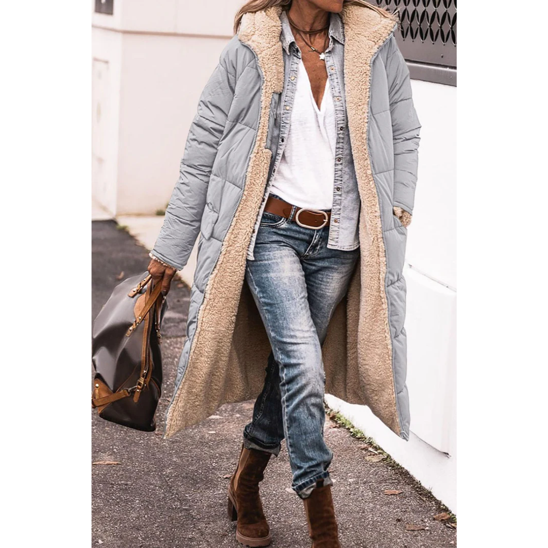 ModeGeist | Gloria Damen Winter Puffer Trenchcoat Lang