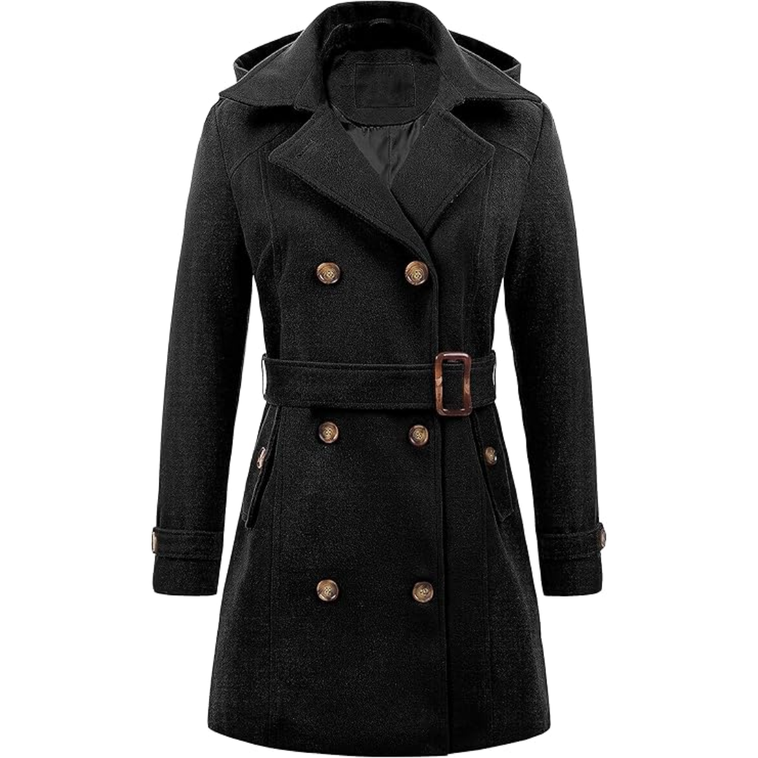 ModeGeist | Damen gepolsterter Winter-Trenchcoat mit Kapuze