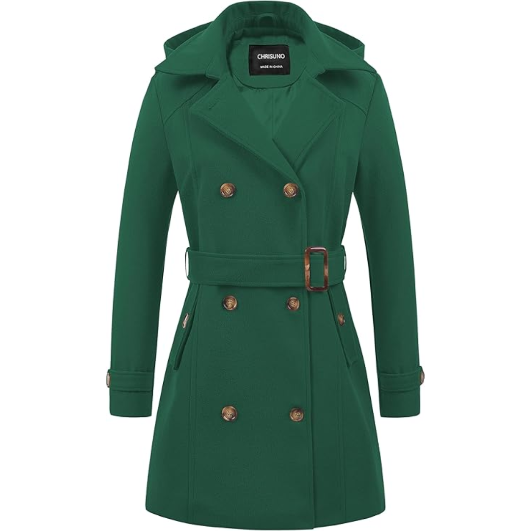 ModeGeist | Damen gepolsterter Winter-Trenchcoat mit Kapuze