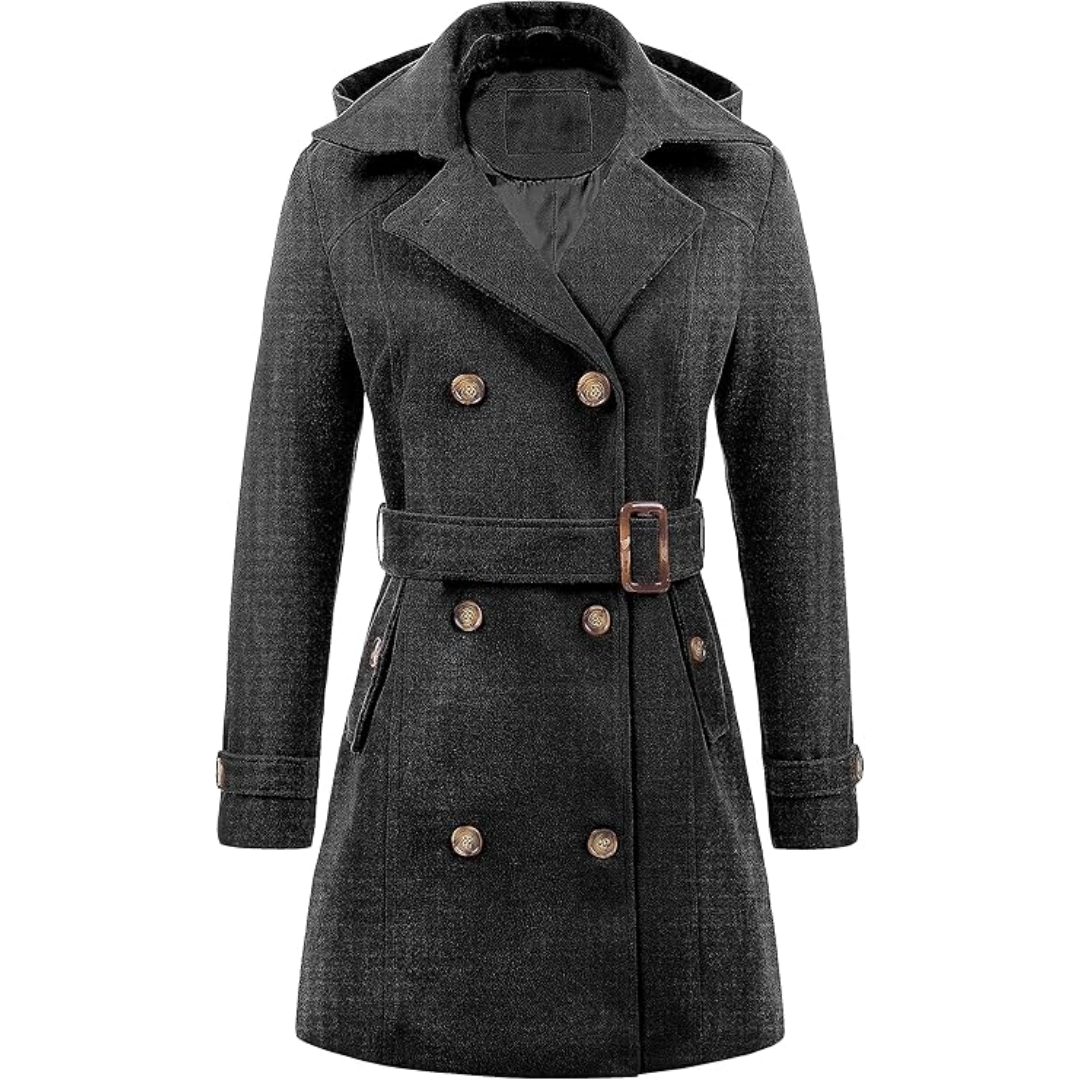 ModeGeist | Damen gepolsterter Winter-Trenchcoat mit Kapuze