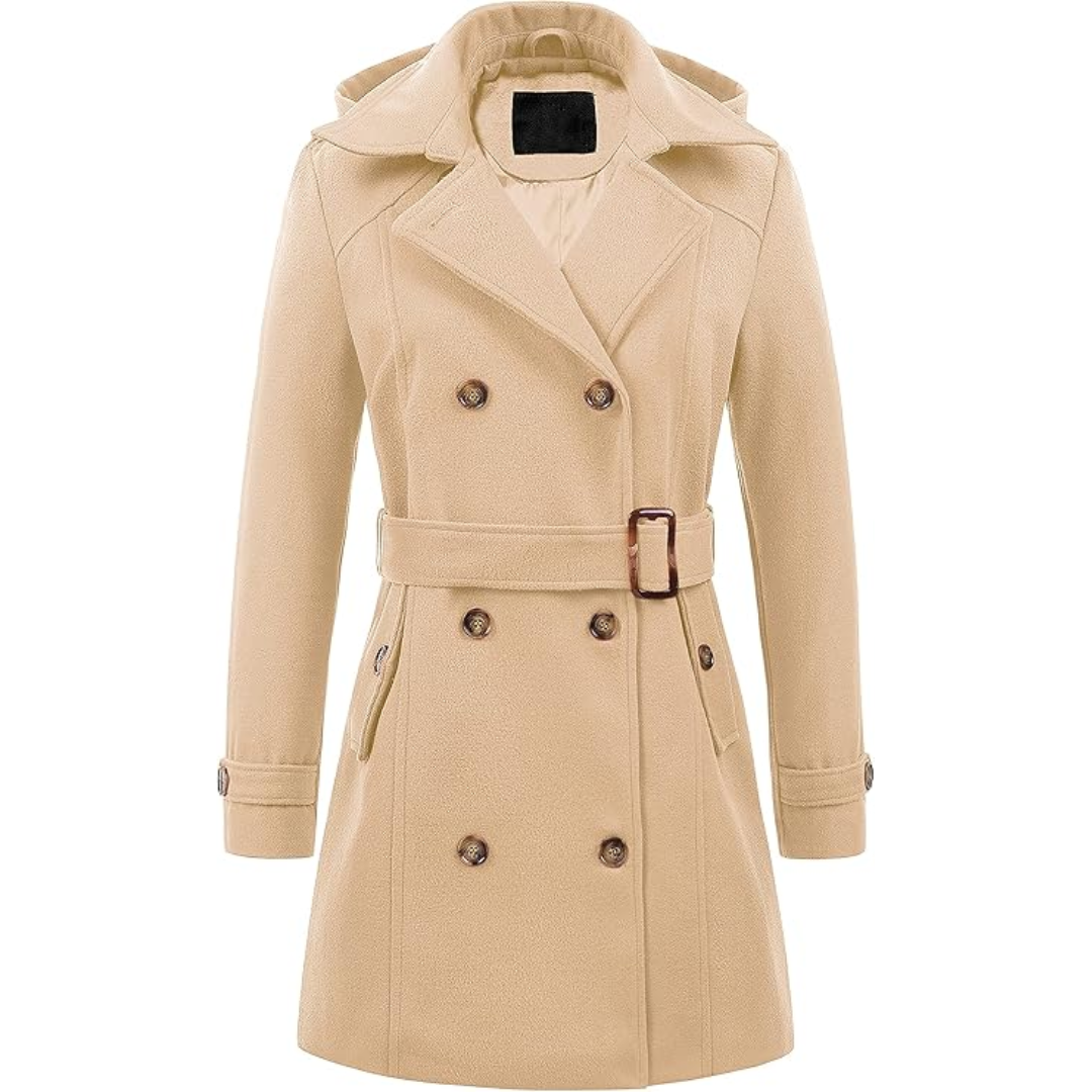 ModeGeist | Damen gepolsterter Winter-Trenchcoat mit Kapuze
