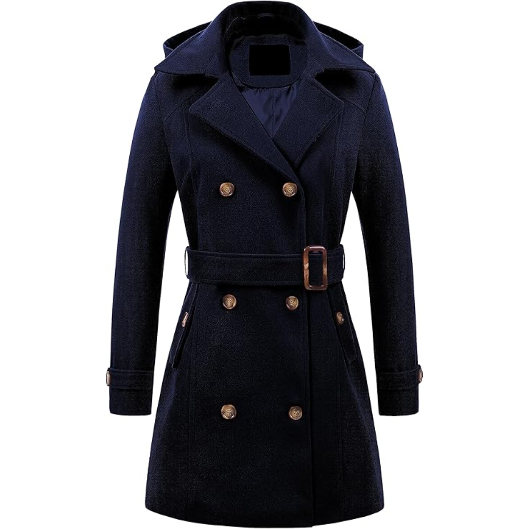 ModeGeist | Damen gepolsterter Winter-Trenchcoat mit Kapuze