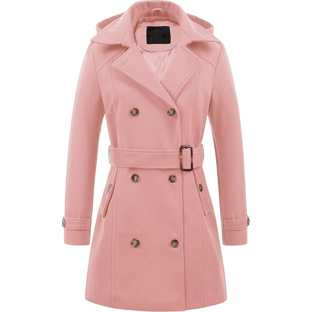 ModeGeist | Damen gepolsterter Winter-Trenchcoat mit Kapuze