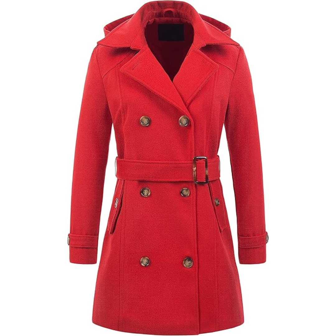ModeGeist | Damen gepolsterter Winter-Trenchcoat mit Kapuze