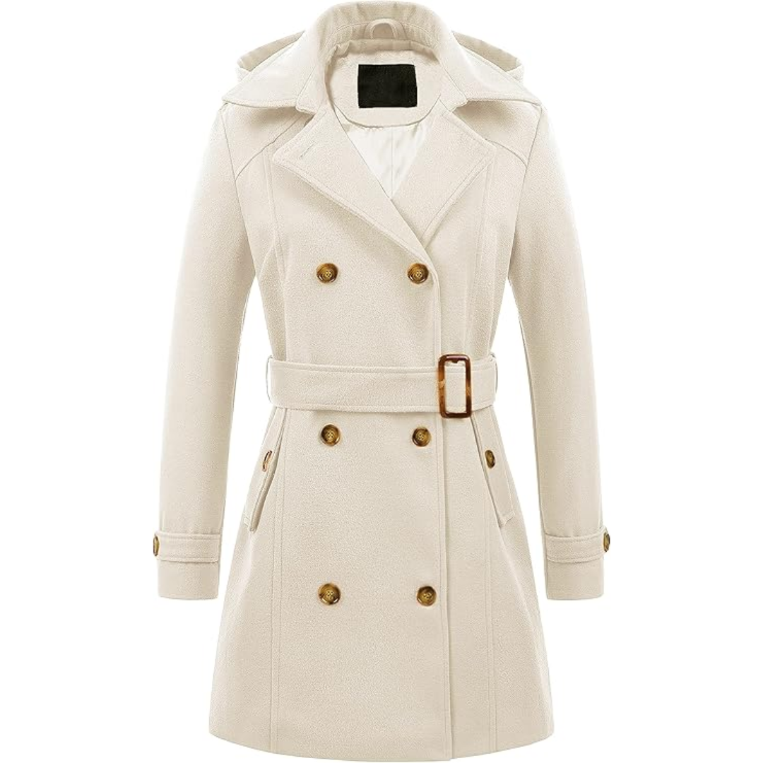 ModeGeist | Damen gepolsterter Winter-Trenchcoat mit Kapuze