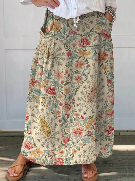 MODEGEIST Damen Blumen Rock Vintage Stil Taschen