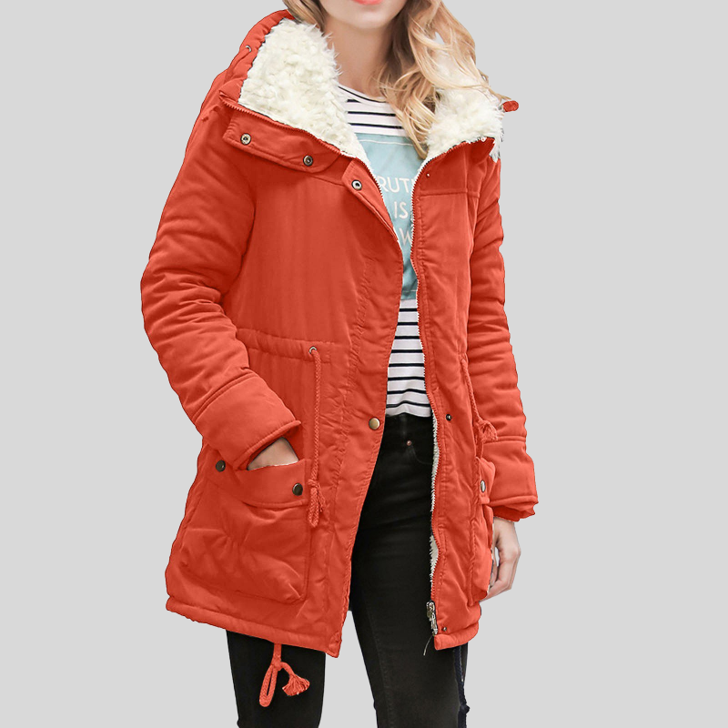 ModeGeist | Parka-Jacke - Gefüttert mit Fellbesatz - Verstellbare Taille - Winddicht und Warm