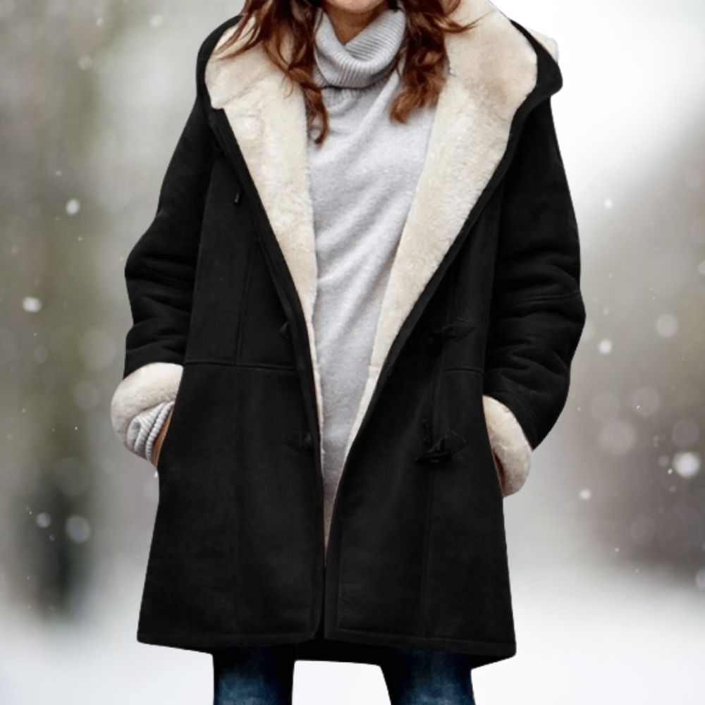 MODEGEIST Damen Sherpa-Wintermantel Warm Weiche Textur