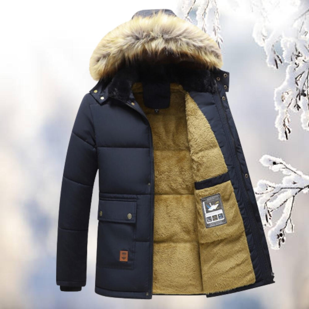 ModeGeist | Parka Windbreaker mit Kapuze aus Kunstfell