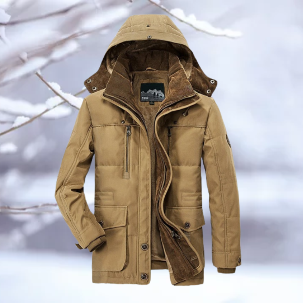 Korythia Warmfleecejacke mit Kapuze und Windschutz
