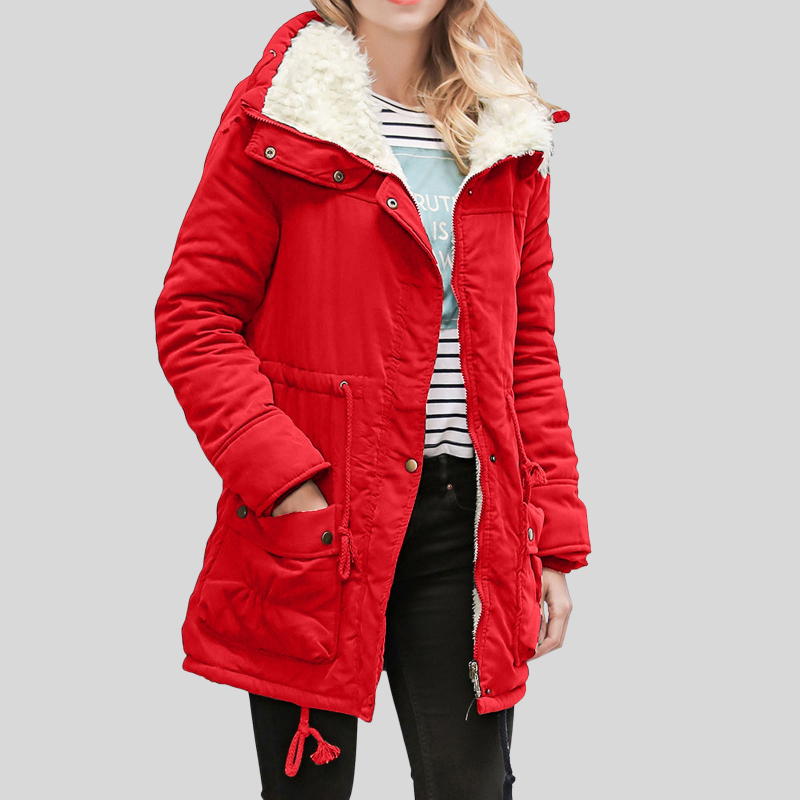 ModeGeist | Parka-Jacke - Gefüttert mit Fellbesatz - Verstellbare Taille - Winddicht und Warm