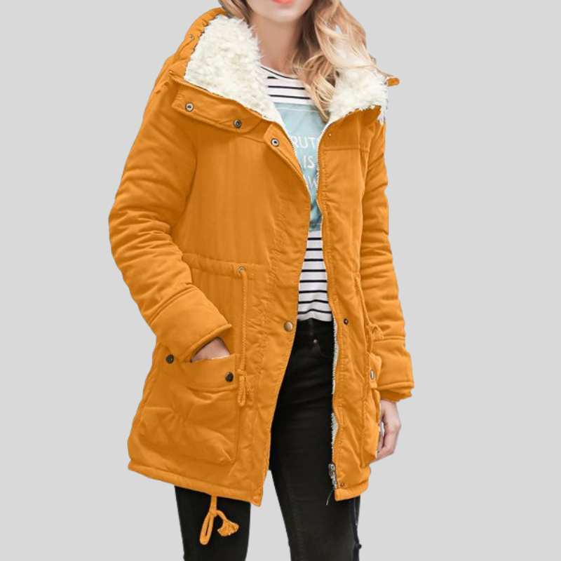 ModeGeist | Parka-Jacke - Gefüttert mit Fellbesatz - Verstellbare Taille - Winddicht und Warm