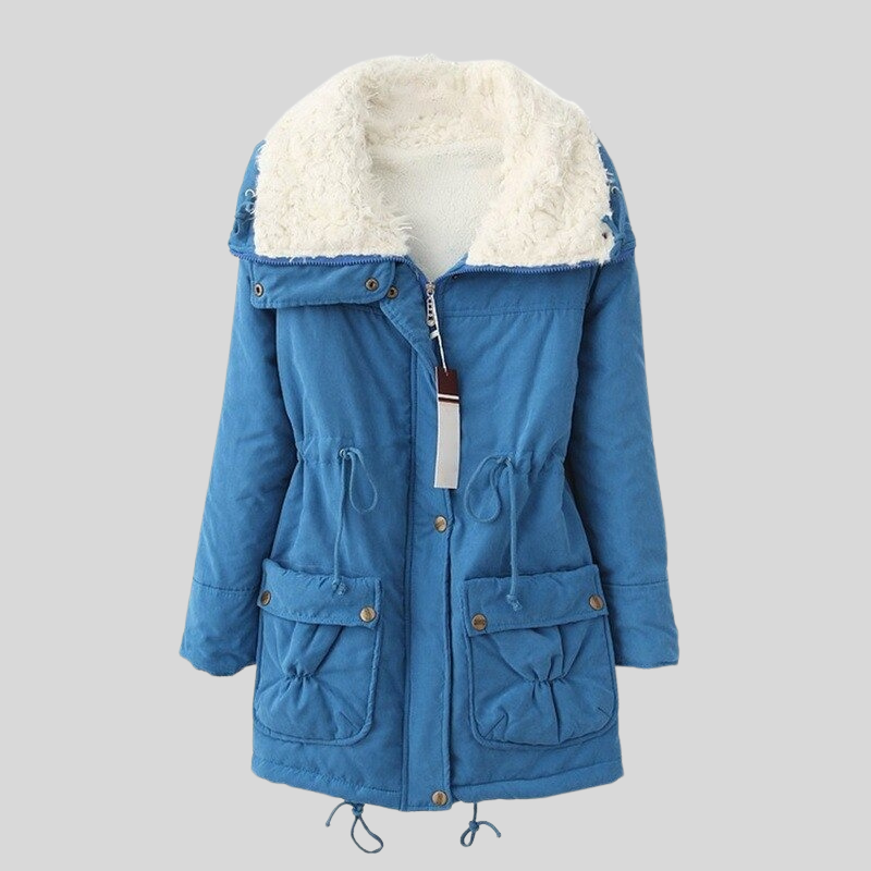ModeGeist | Parka-Jacke - Gefüttert mit Fellbesatz - Verstellbare Taille - Winddicht und Warm