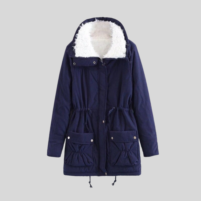 ModeGeist | Parka-Jacke - Gefüttert mit Fellbesatz - Verstellbare Taille - Winddicht und Warm