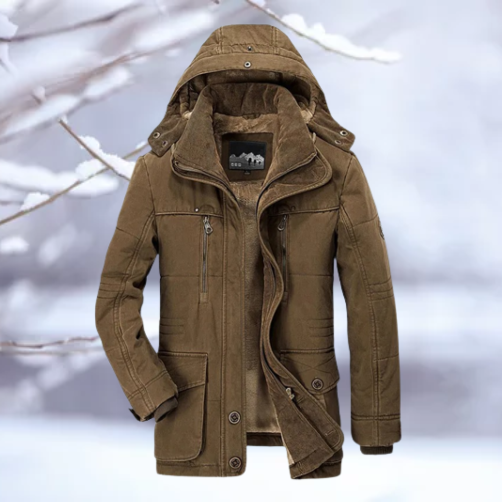 Korythia Warmfleecejacke mit Kapuze und Windschutz
