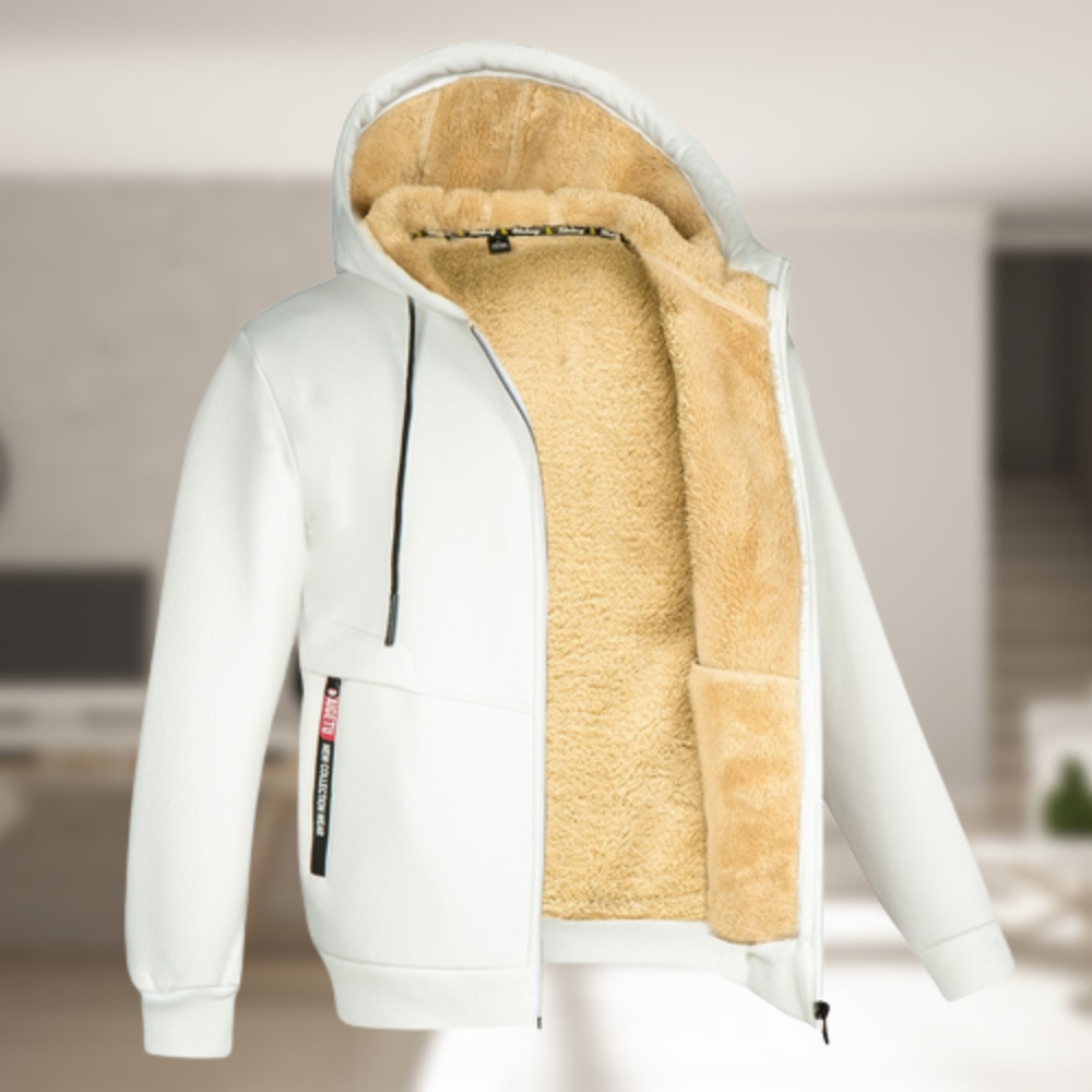 ModeGeist | Lässige Herren Winterjacke mit Kapuze und Fleece