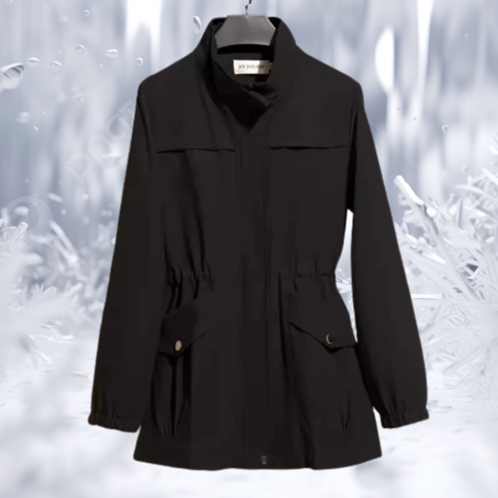 ModeGeist | Parka Jacke - Hoher Kragen - Verstellbare Taille - Winddicht mit Taschen