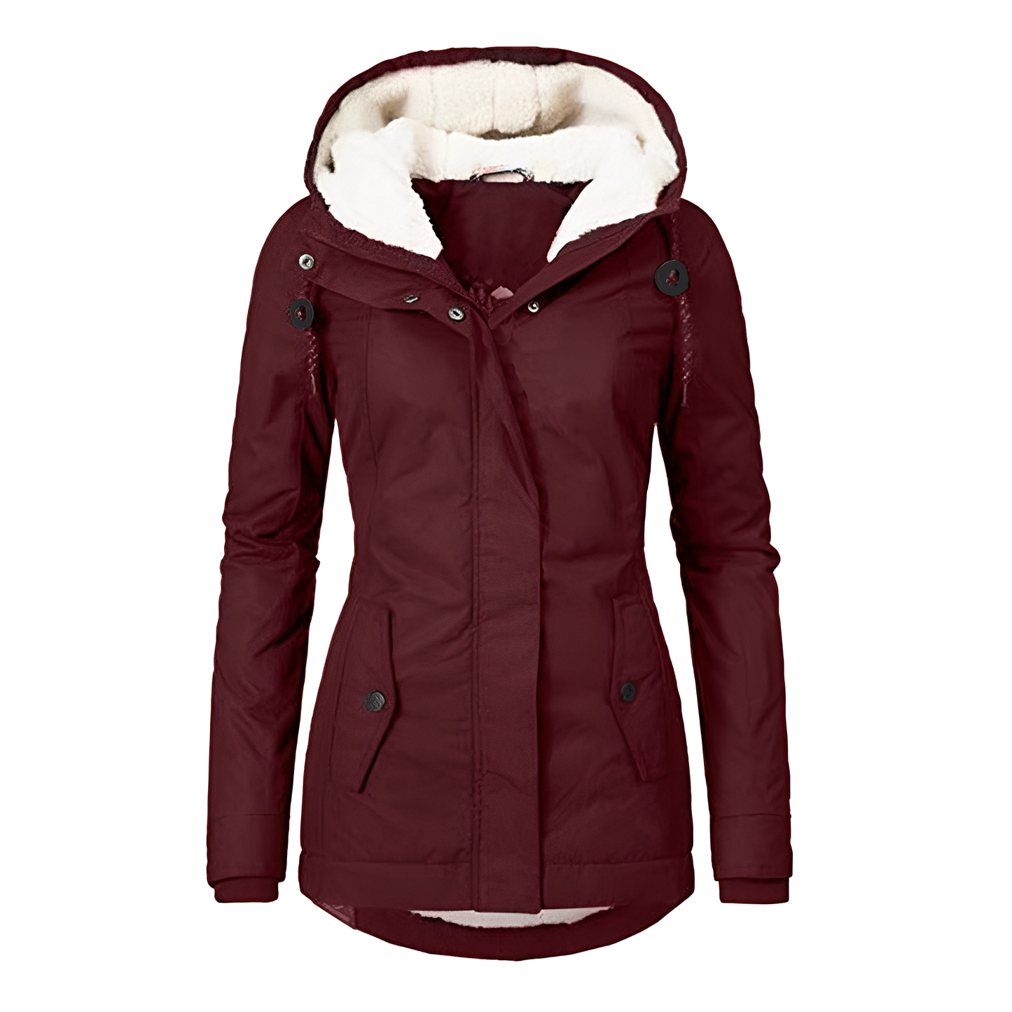 ModeGeist | Warmer Plissierte Jacke mit Kapuze für Frauen