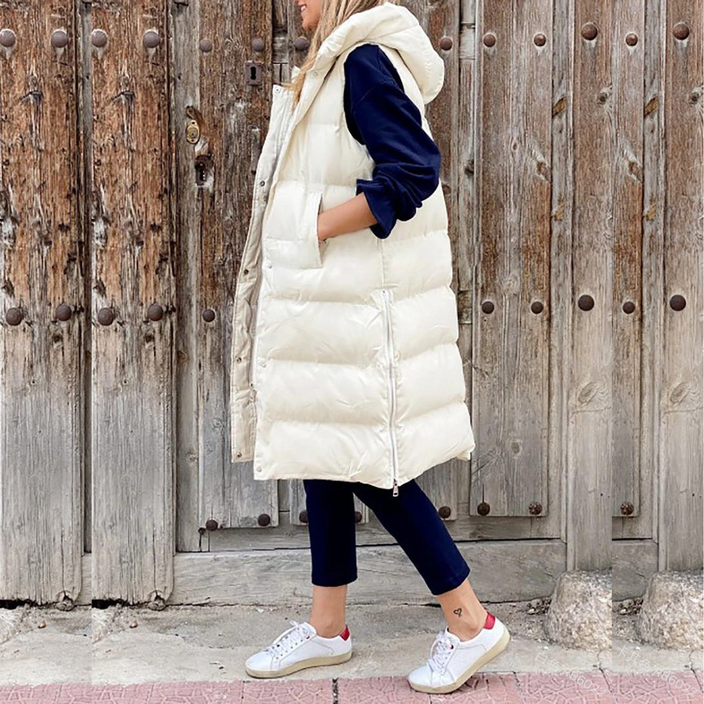 ModeGeist | Lange Modische Jacke mit Kapuze