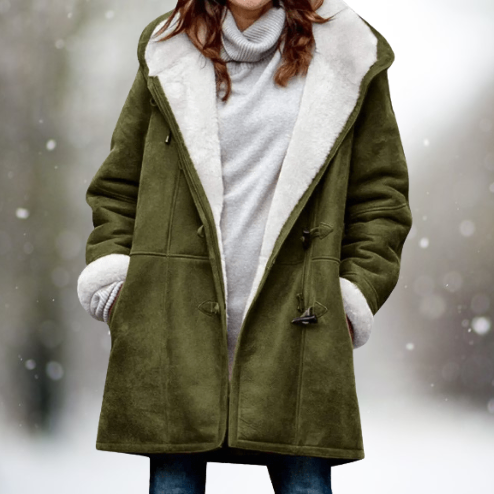 MODEGEIST Damen Sherpa-Wintermantel Warm Weiche Textur