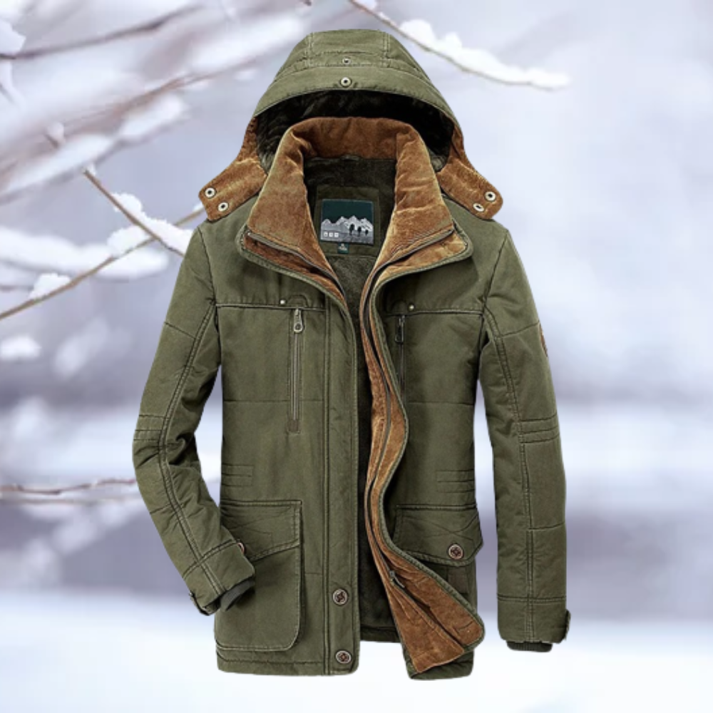 Korythia Warmfleecejacke mit Kapuze und Windschutz