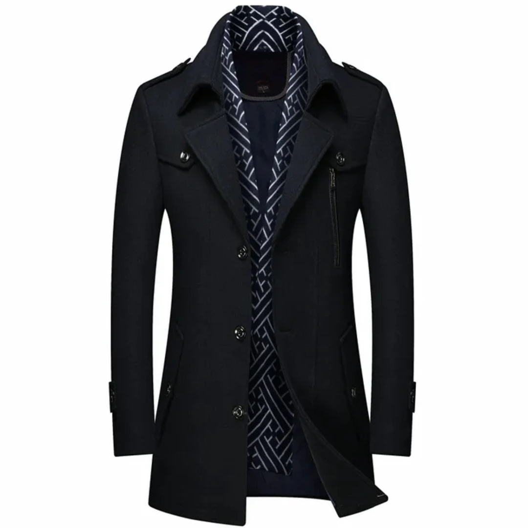 ModeGeist | Langer Mantel Herren Schwarz