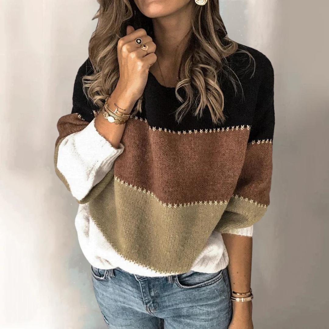 ModeGeist | Gestreifter Pullover mit Farbkontrast