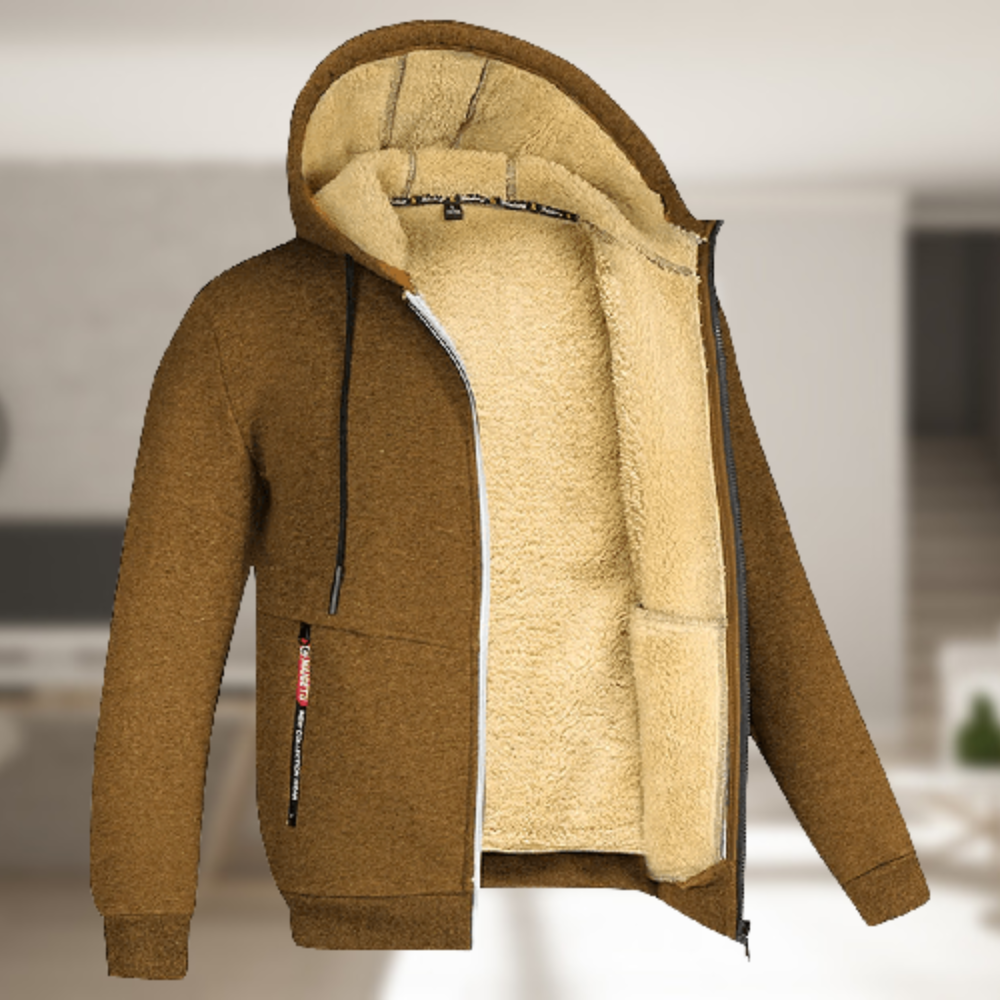 Winterjacke für Herren mit Fleecefutter und Reißverschluss