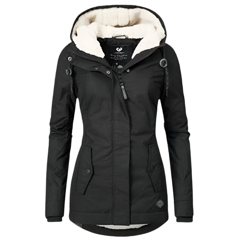 ModeGeist | Winterjacke mit Kapuze für Damen - gestepptes Winterjacke