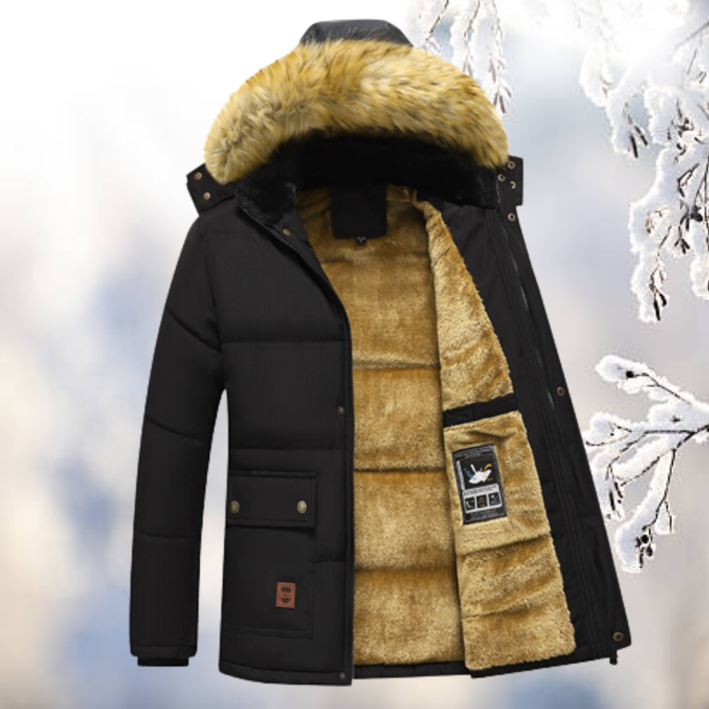 ModeGeist | Parka Windbreaker mit Kapuze aus Kunstfell