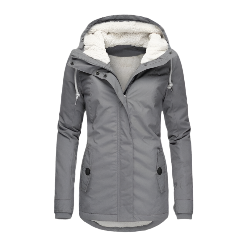 ModeGeist | Winterjacke mit Kapuze für Damen - gestepptes Winterjacke