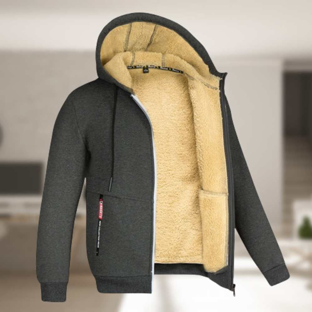 ModeGeist | Lässige Herren Winterjacke mit Kapuze und Fleece