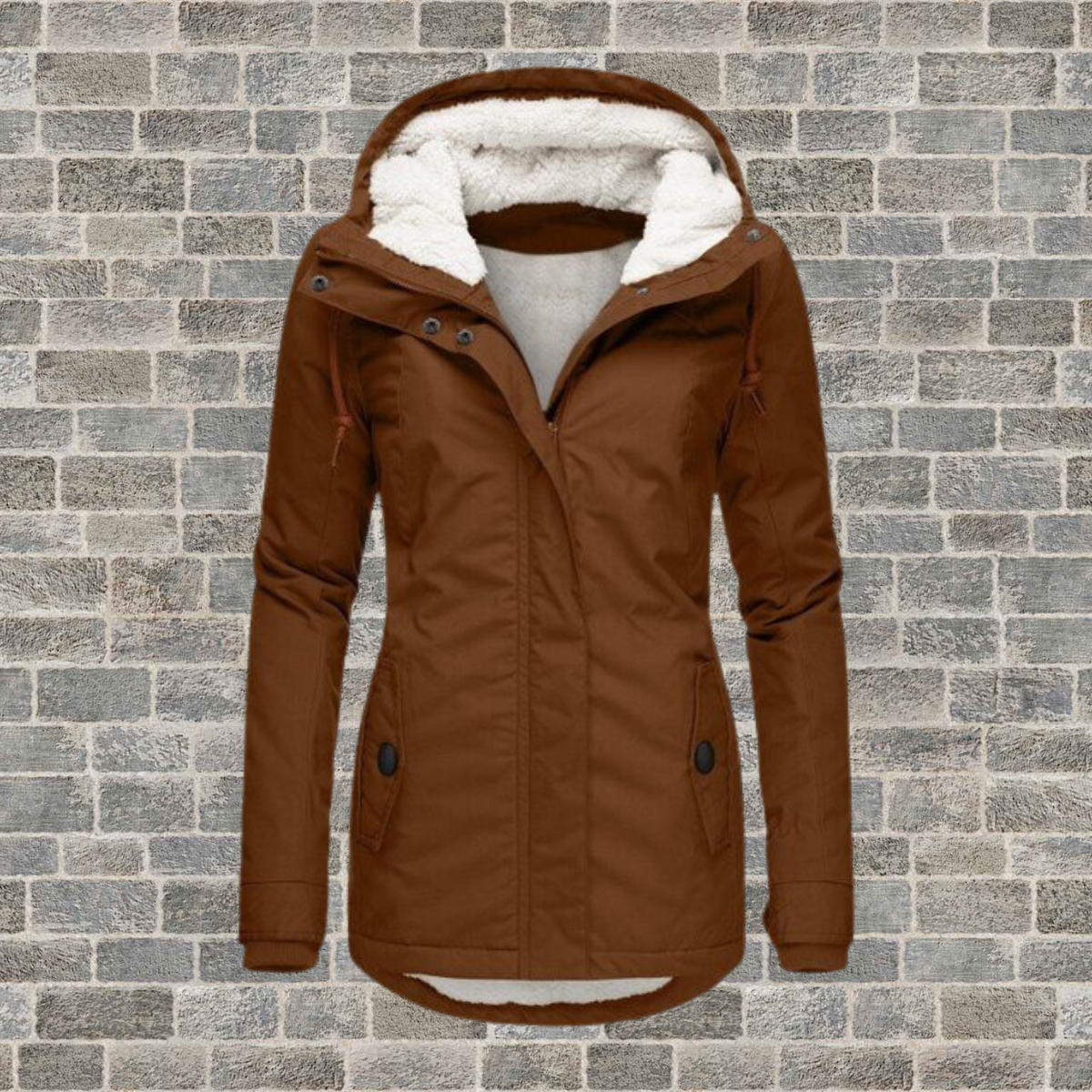 ModeGeist | Faltbare Baumwoll-Winterjacke mit Kapuze