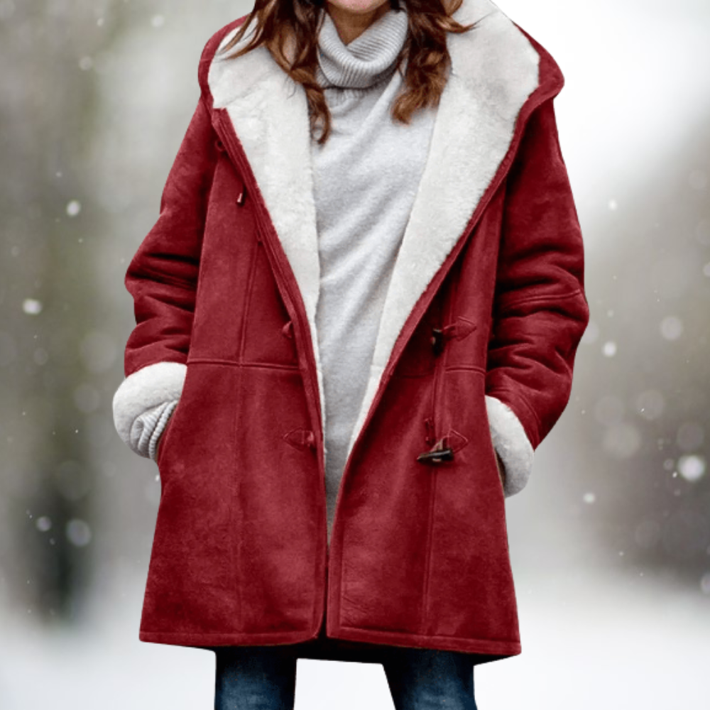 MODEGEIST Damen Sherpa-Wintermantel Warm Weiche Textur