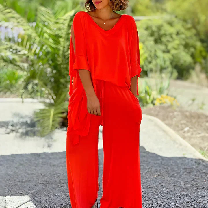 Fudus: Locker sitzende Bluse und Hose mit Kordelzug