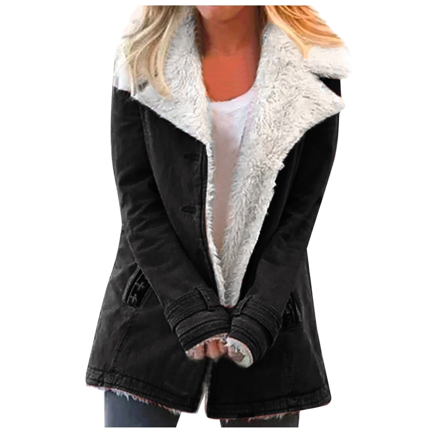 ModeGeist | Damen Winterjacke Mit Reverskragen Und Langen Ärmeln