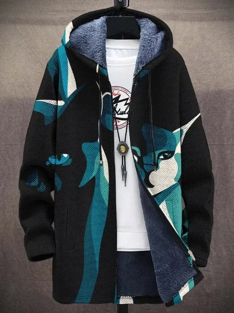 ModeGeist | Trendy Damenmantel mit künstlerischem Druck