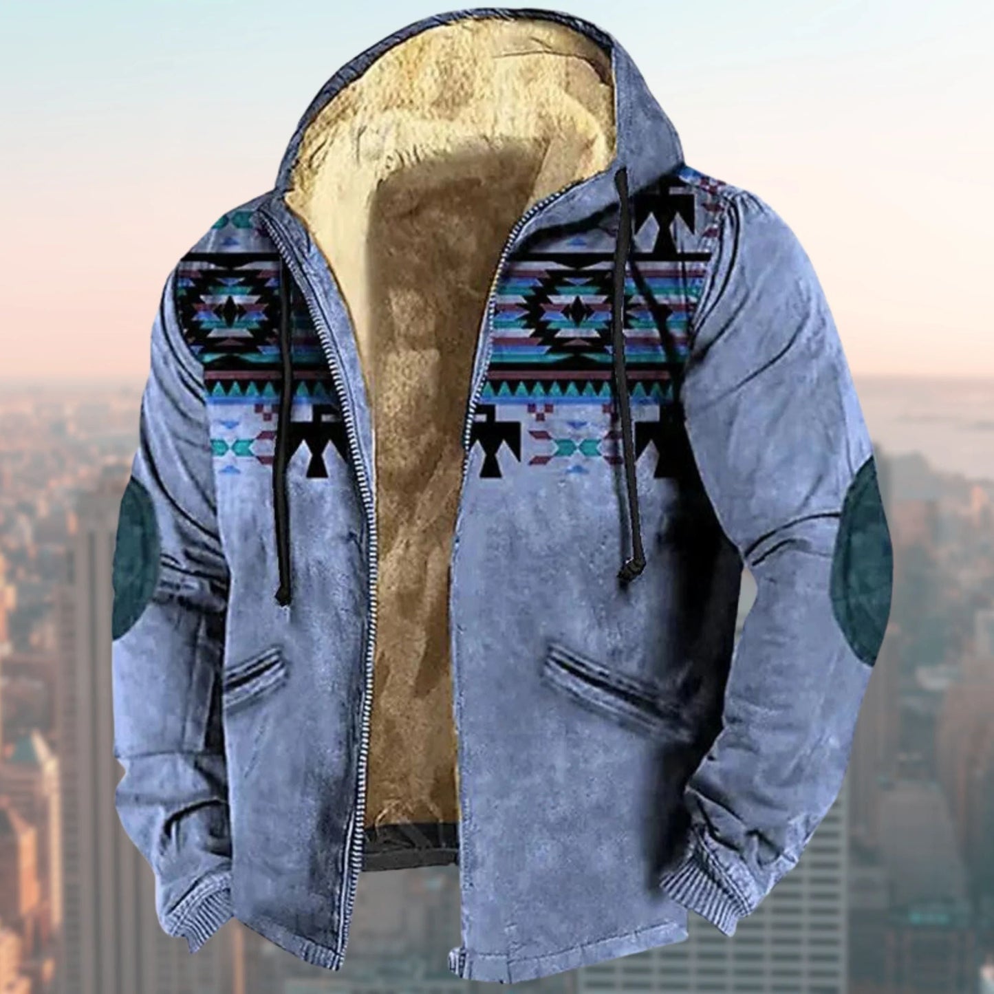 Tribal-Print Kapuzenjacke Valor