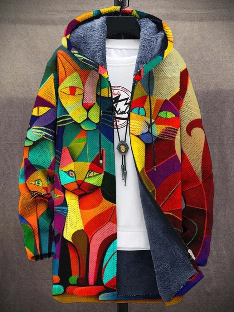 ModeGeist | Trendy Damenmantel mit künstlerischem Druck