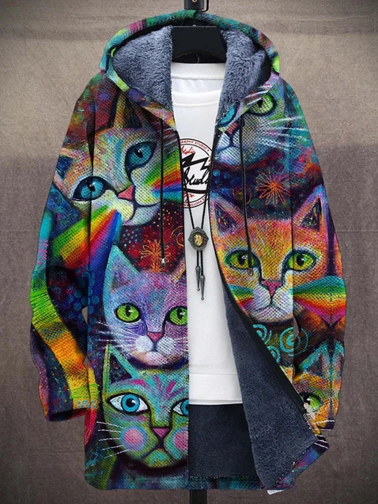 ModeGeist | Trendy Damenmantel mit künstlerischem Druck