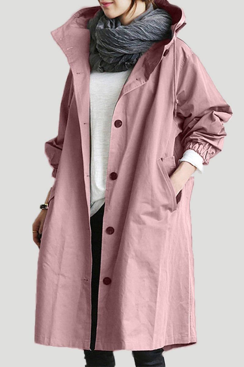Elegantes, wasserdichtes Trenchcoat mit Kapuze von Helena